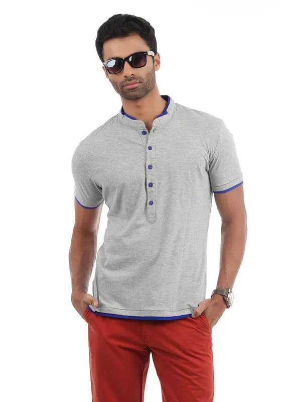 United Colors of Benetton Men Grey Melange T-shirt