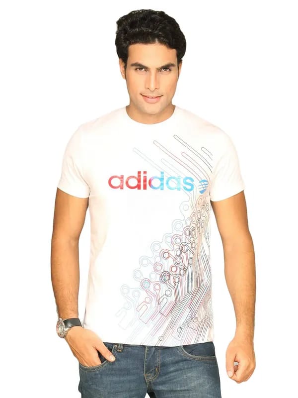 ADIDAS Men's Graphic White T-shirt
