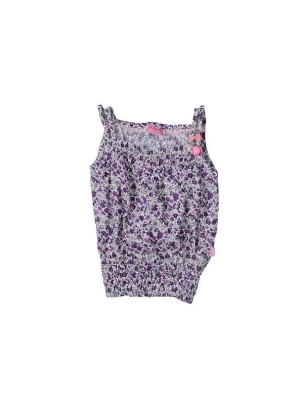Doodle Girls White and Purple Printed Top