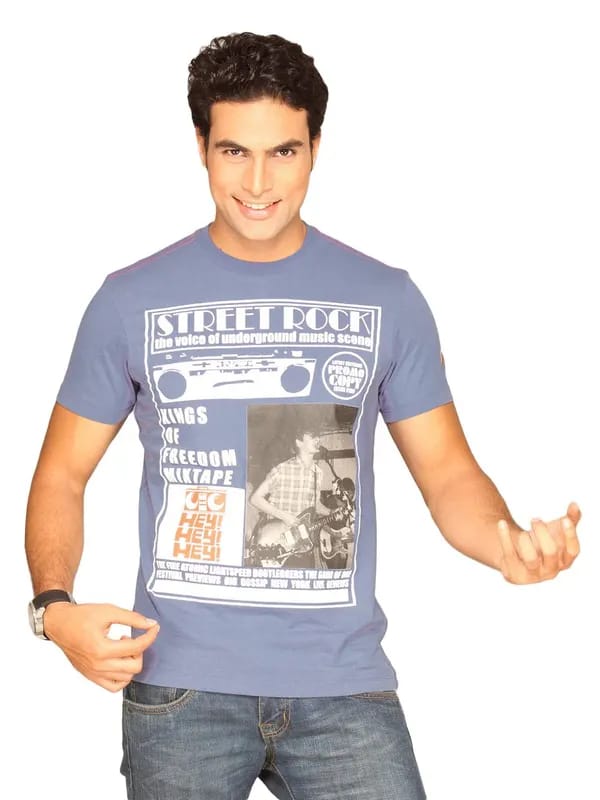 ADIDAS Men's Prt Blue T-shirt