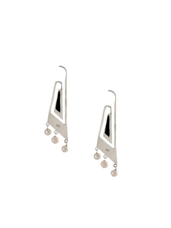 Rreverie Silver & White Earrings