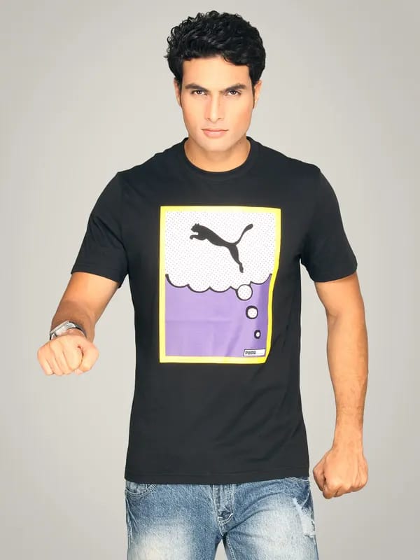Puma Men's Pop Logo Black T-shirt