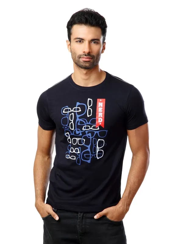 Locomotive Men Navy Blue T-shirt