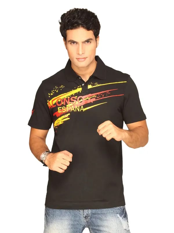 Puma Men's Alonso Lifestyle Polo Black T-shirt