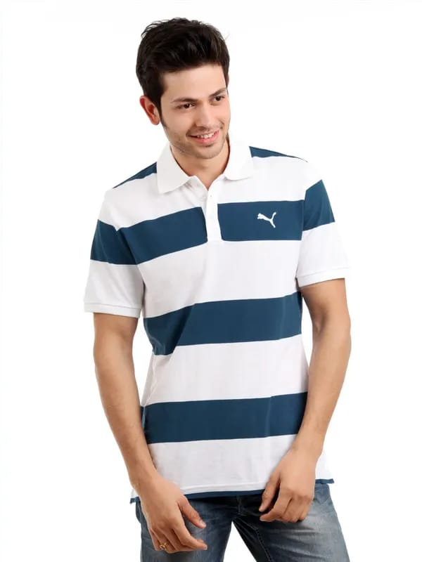 Puma Men Blue & White T-shirt