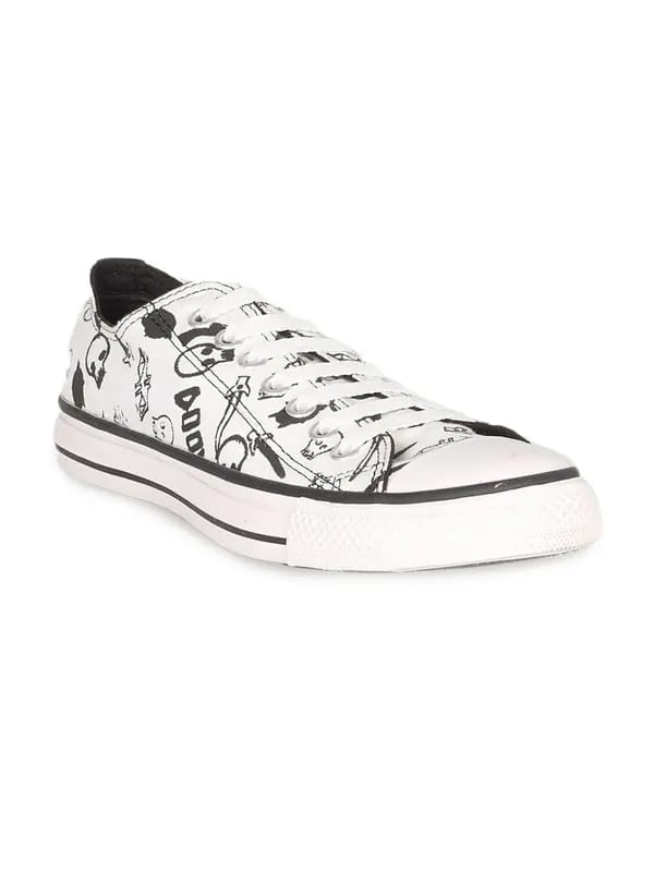 Converse Unisex Skull Print Ox White Shoe