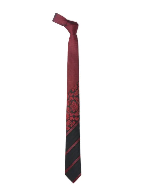 Hakashi Men Red & Black Silk Tie