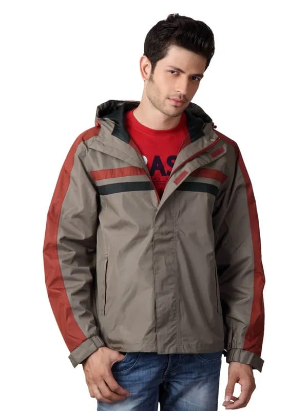 Just Natural Men Brown Rain Jacket