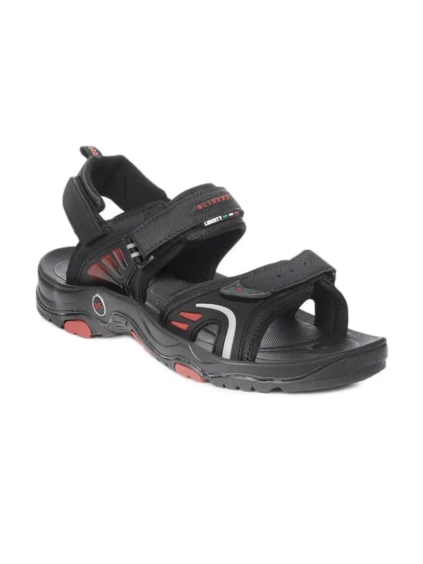 Gliders Men Black Sandals