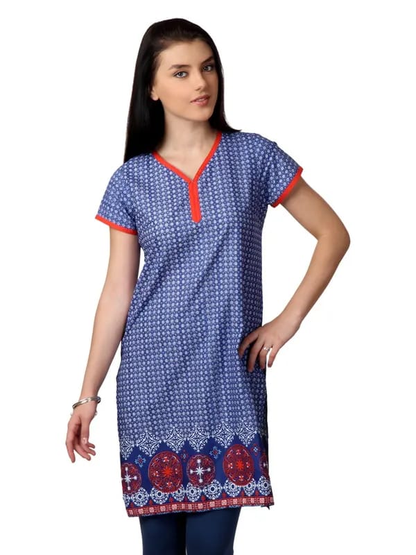 Vishudh Women Blue Printed Kurta