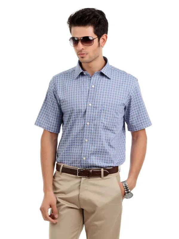 Arrow Men Grey Check Slim Fit Shirt
