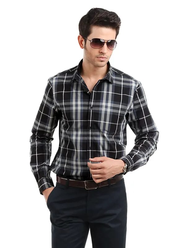 Arrow New York Men Black Check Shirt
