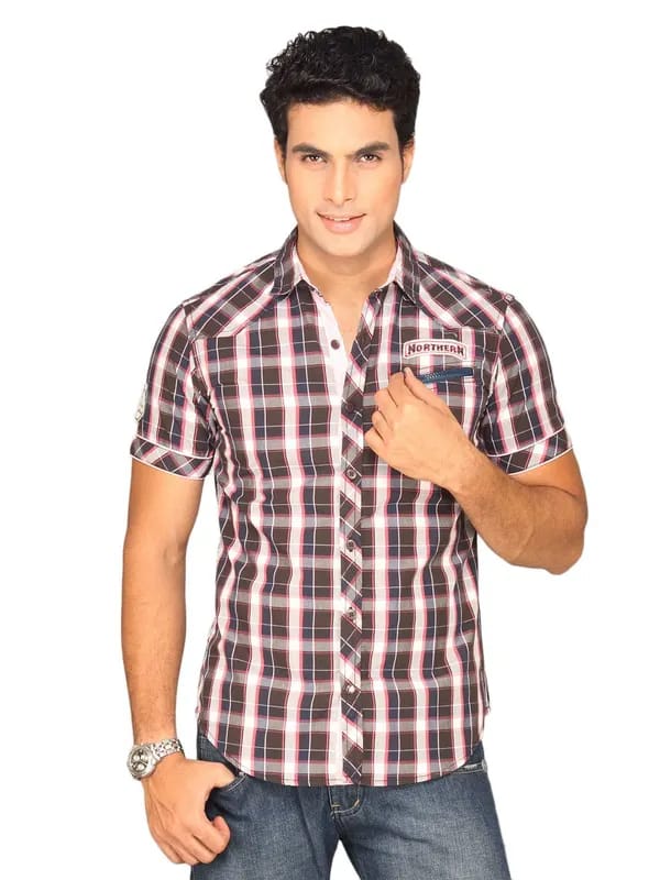 Locomotive Men Black Checked Shirt