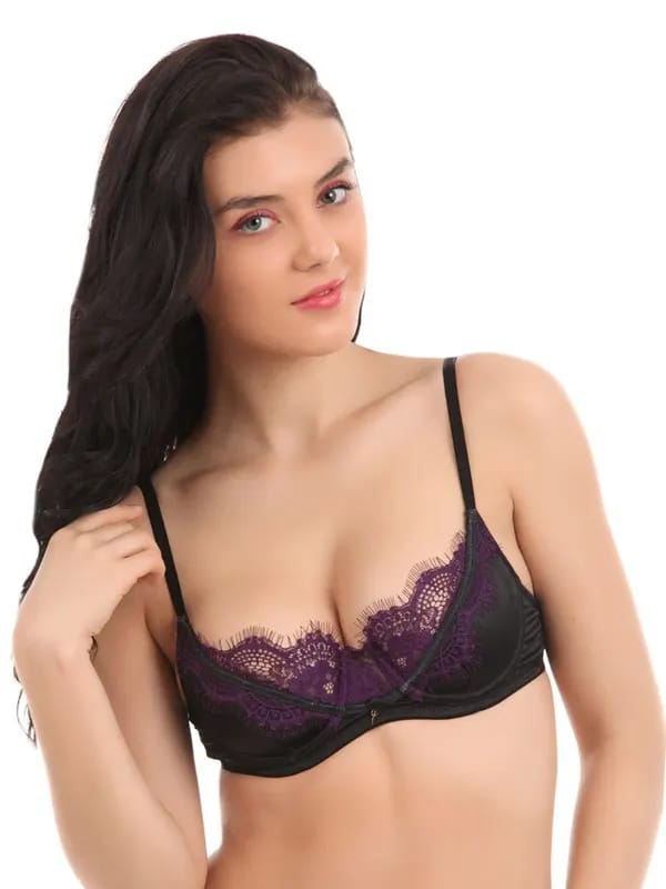 Avirate Purple & Black Bra