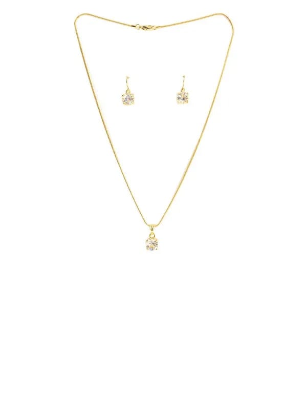 Estelle Women Gold Earring & Pendant Set