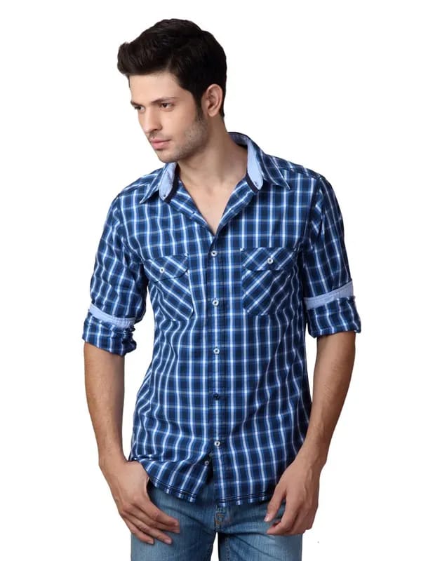 United Colors of Benetton Men Blue Shirt