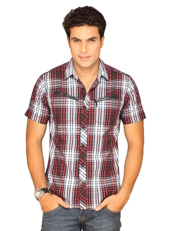 Locomotive Men Red Checked Shirt