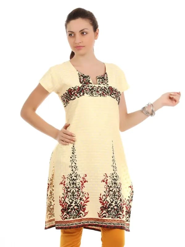 Diva Women Cream Kurta