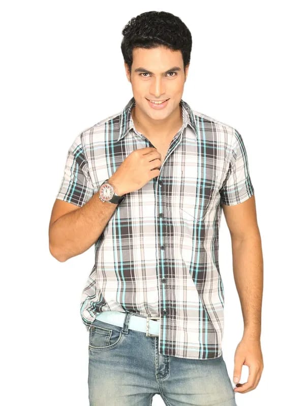 Highlander Men Small Black Checked Shirt