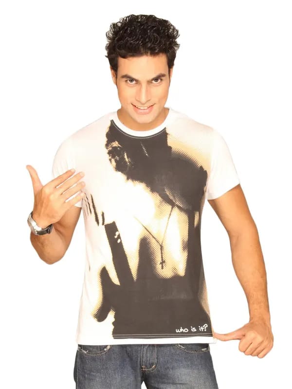 UCB Men's Roundneck With Big Print White T-shirt