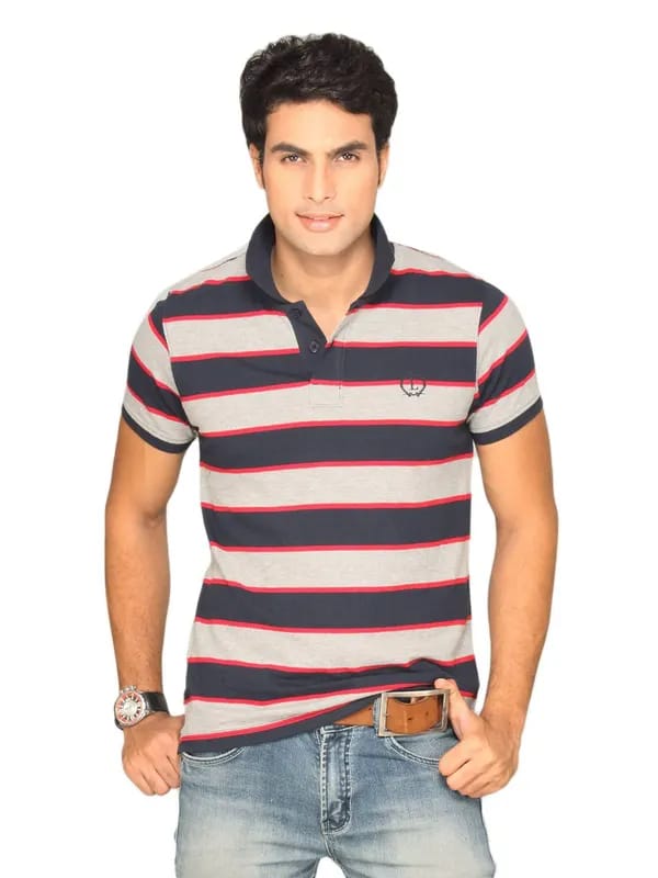 Lee Men's Striper Grey Red T-shirt