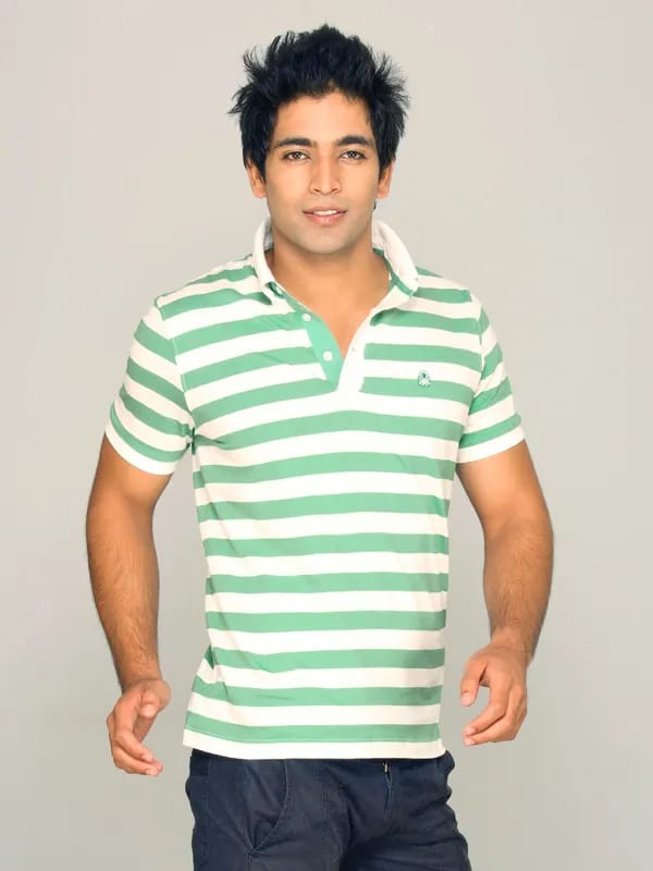 UCB Men's Striper Basic Brown T-shirt