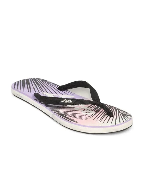 Lotto Women's Hawaian Palms Purple Pink Flip Flop