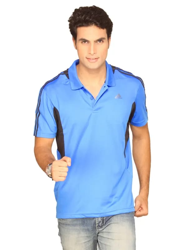 ADIDAS Men's 365 Polo Sky Blue T-shirt