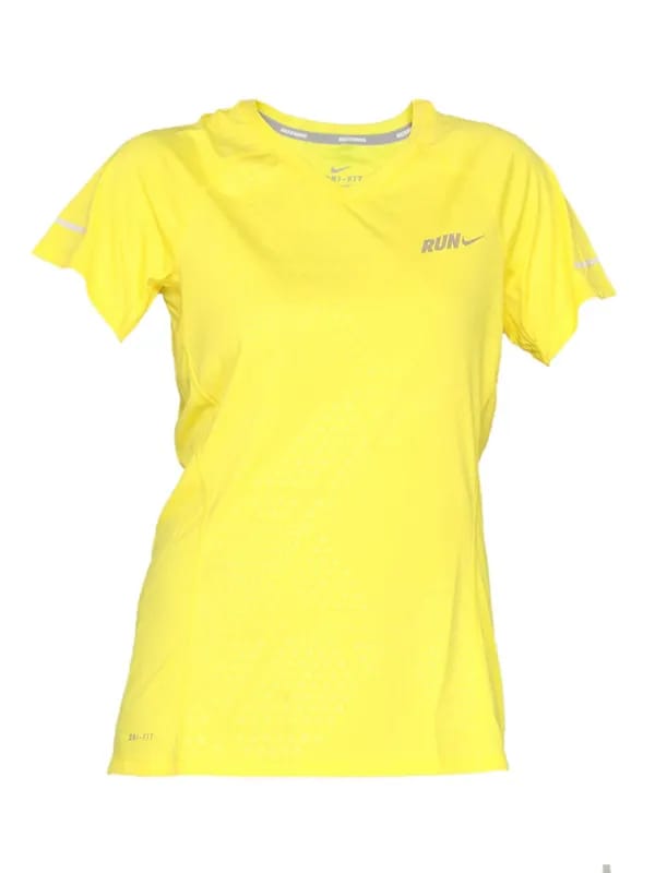 Nike Women's Embossed Yellow T-shirt