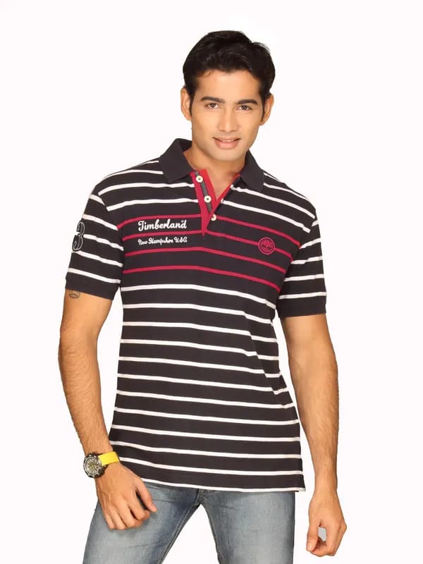 Timberland Men's Nautical Stripe Pique Navy T-shirt