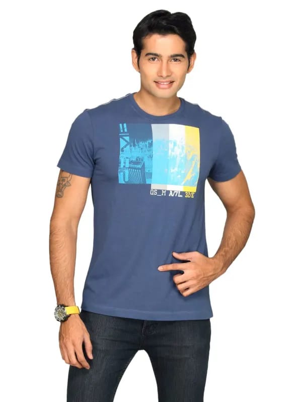 s.Oliver Men's Qsm Blue T-shirt