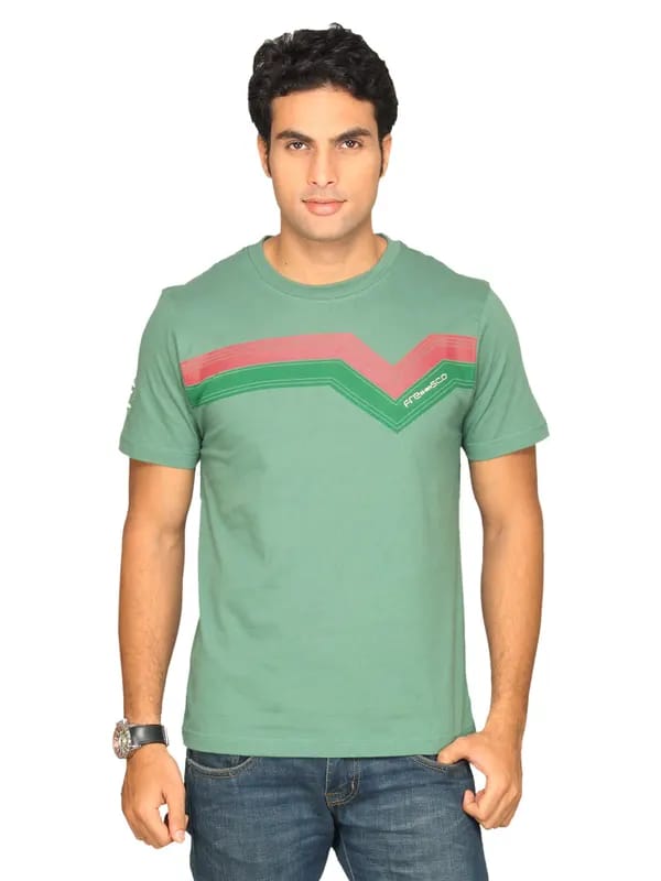 Classic Polo Men's Green Red Stripe T-shirt