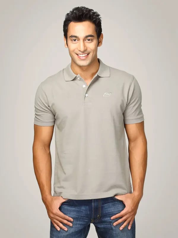 Proline Men Grey Polo T-shirt