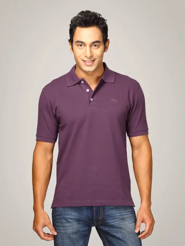 Proline Men Purple Polo T-shirt