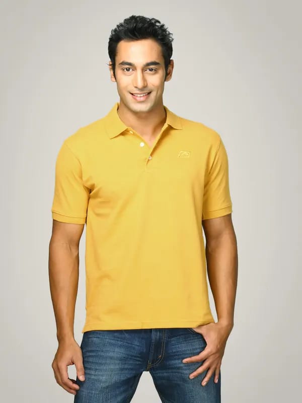 Proline Men Yellow Polo T-shirt
