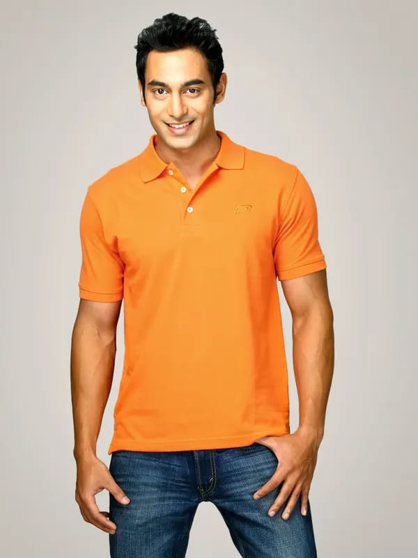 Proline Men Orange Polo T-shirt