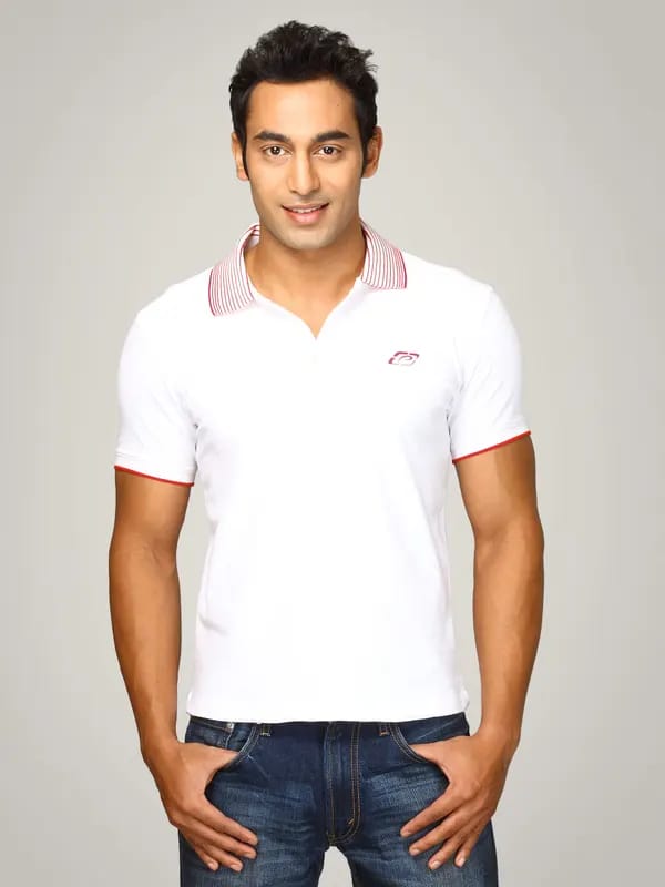 Proline Men White Polo T-shirt