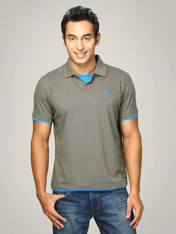 Proline Men Grey Polo T-shirt
