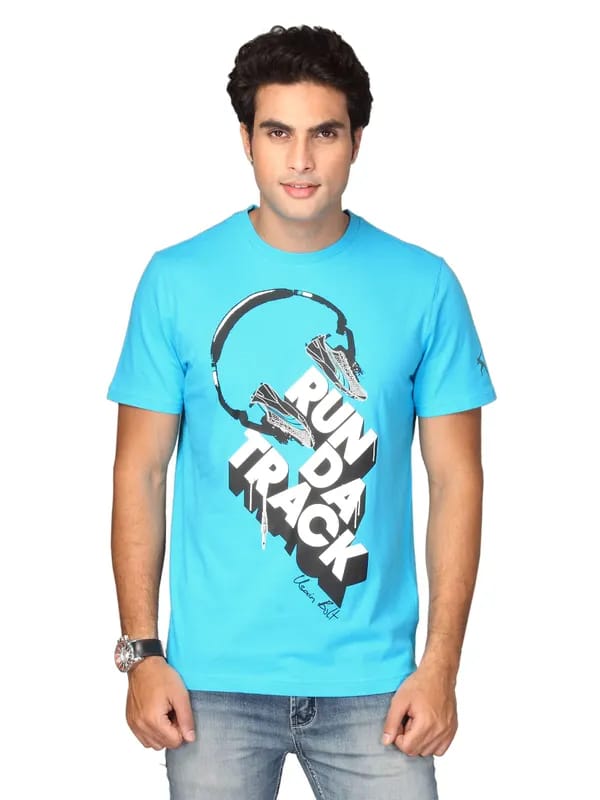 Puma Men's Slogan Blue T-shirt