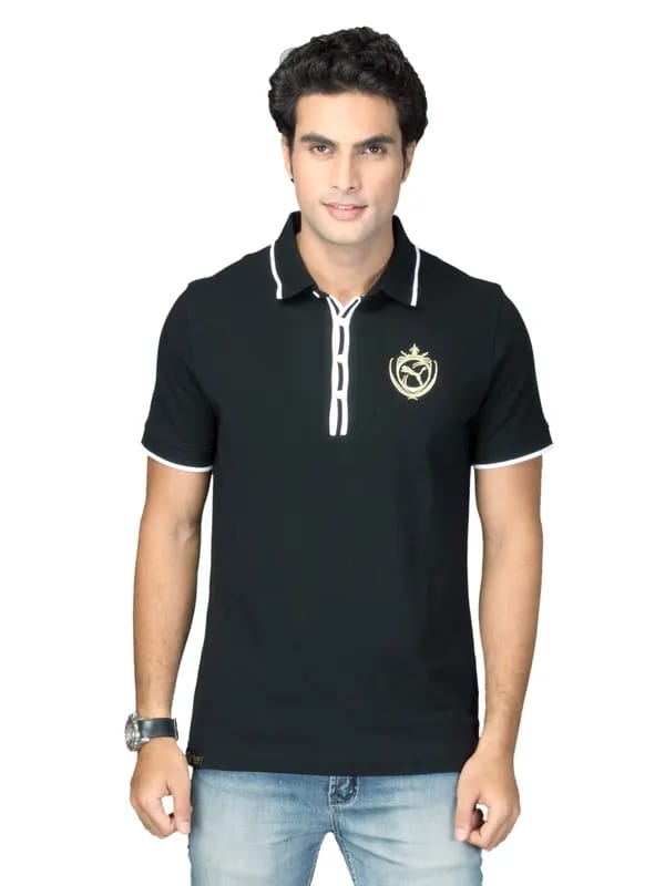 Puma Men's Black Polo Neck T-shirt