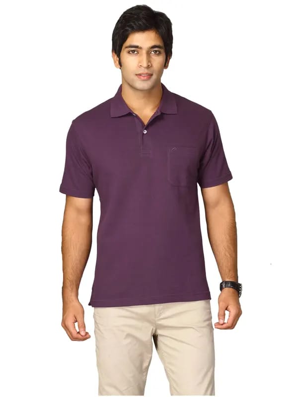 Proline Men Purple Polo T-shirt