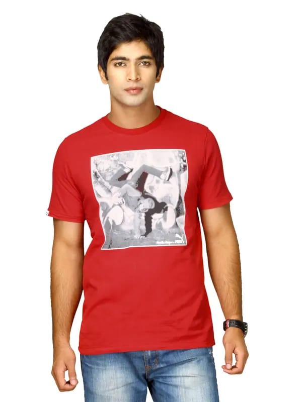 Puma Men's MC Red Grey T-shirt
