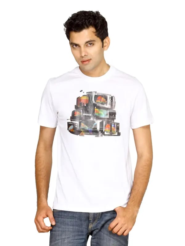 Puma Men's Glitch Music TV White T-shirt