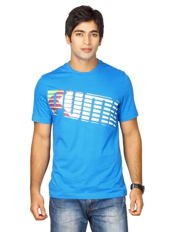 Puma Men's Chevron Wording Blue T-shirt