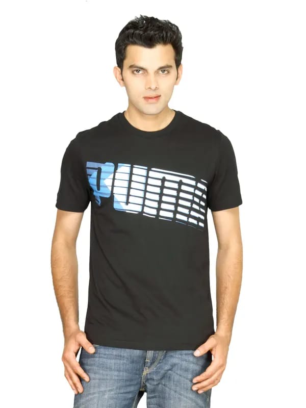 Puma Men's Chevron Wording Black T-shirt