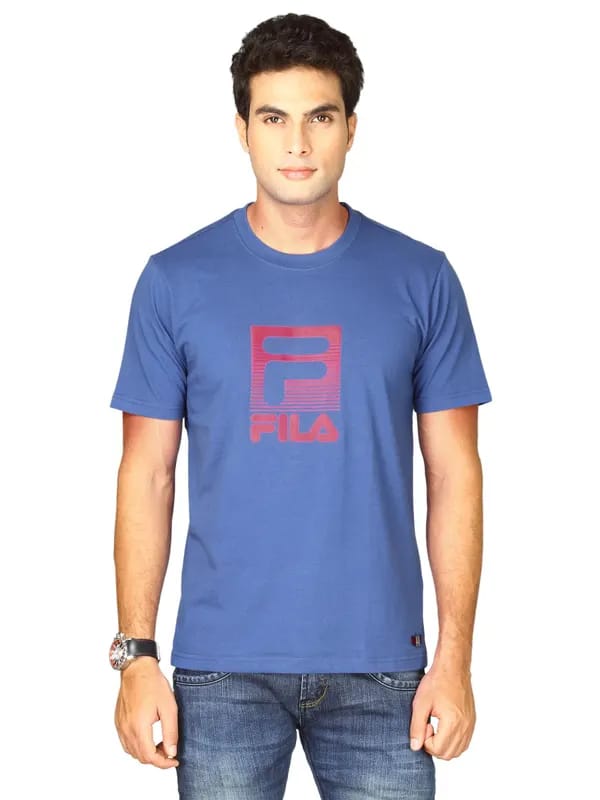 Fila Men's Round Neck Cobalt Blue T-shirt