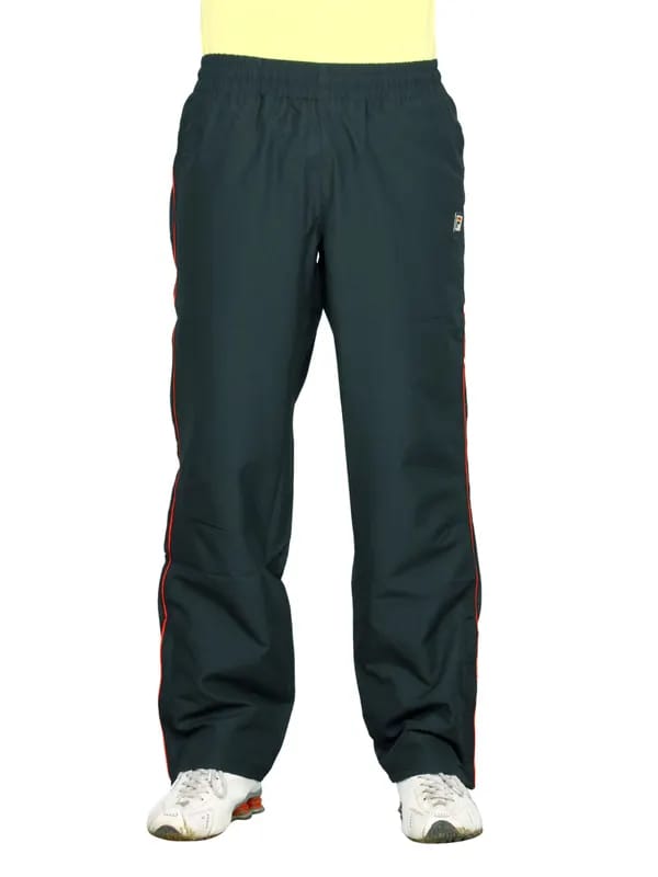 Fila Men's Single Tipped Woven Black Red Track Pant