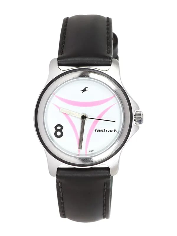 Fastrack Women Economy Analog White Black Watch