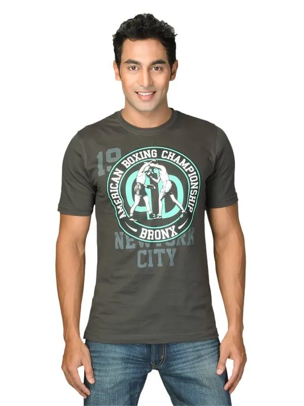Locomotive Men Stripe Lann Grey T-Shirts