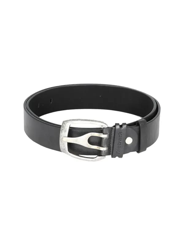 Fastrack Men Non Leather Black Silver Color Brass Belt